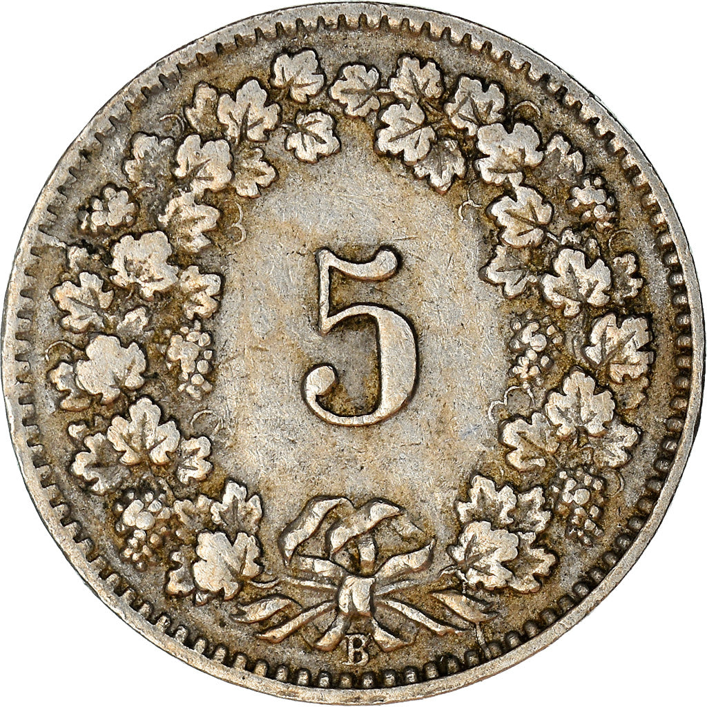 Moneta, Szwajcaria, 5 Rappen, 1909, Bern, EF(40-45), Miedź-Nikiel, KM:26