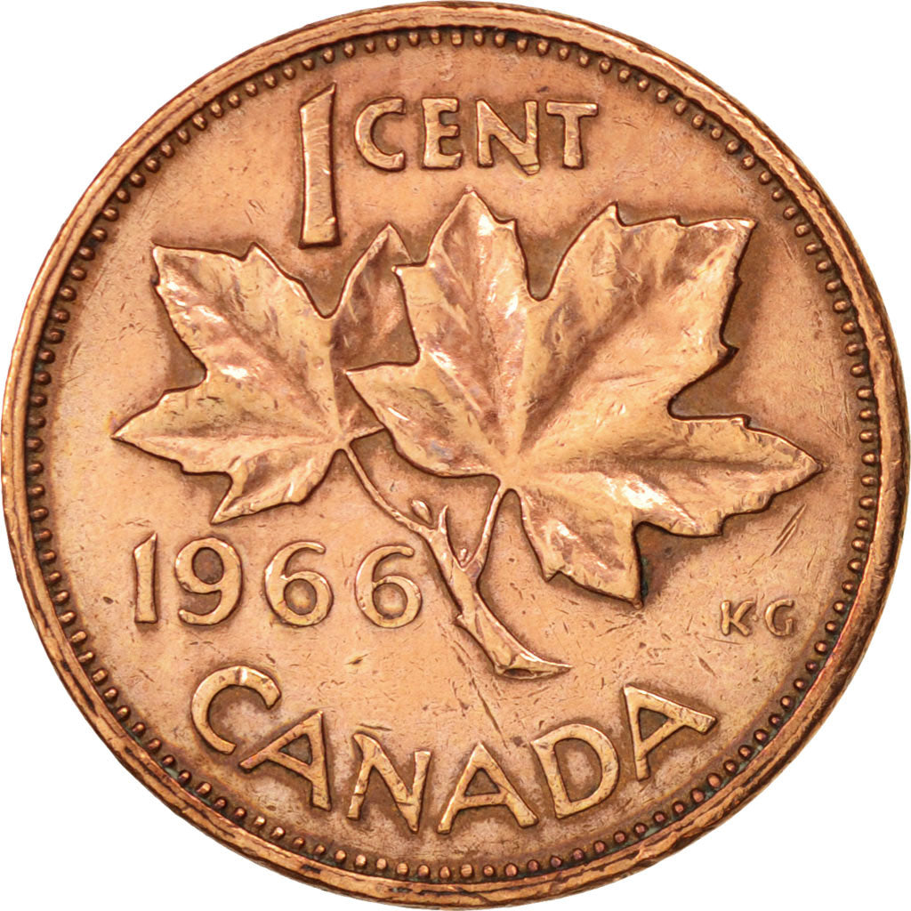 Coin, Canada, Elizabeth II, Cent, 1966, Royal Canadian Mint, Ottawa, EF(40-45)