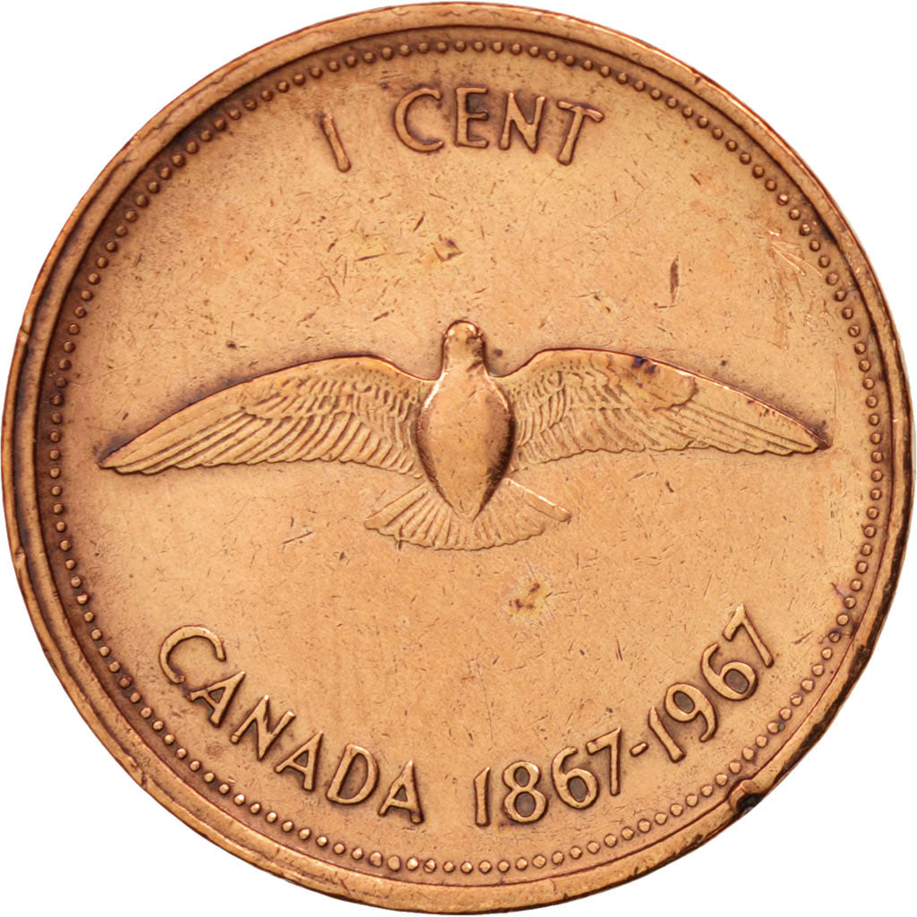Coin, Canada, Elizabeth II, Cent, 1967, Royal Canadian Mint, Ottawa, EF(40-45)