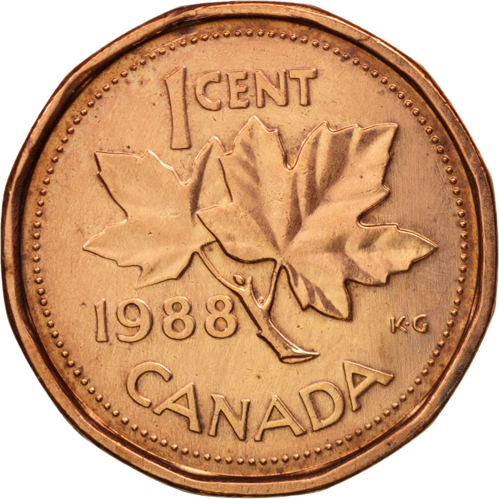 Coin, Canada, Elizabeth II, Cent, 1988, Royal Canadian Mint, Ottawa, AU(50-53)