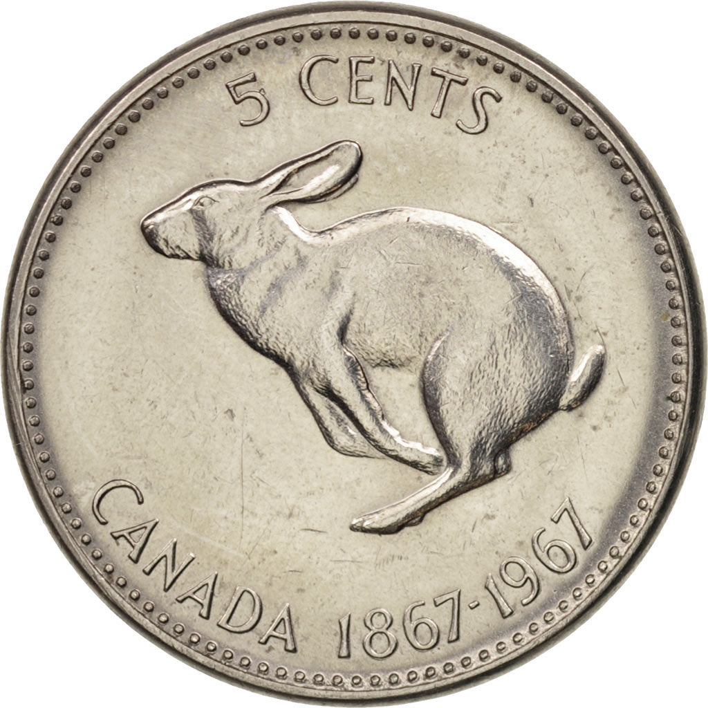 Coin, Canada, Elizabeth II, 5 Cents, 1967, Royal Canadian Mint, Ottawa
