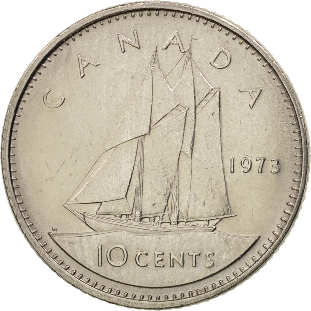 Coin, Canada, Elizabeth II, 10 Cents, 1973, Royal Canadian Mint, Ottawa