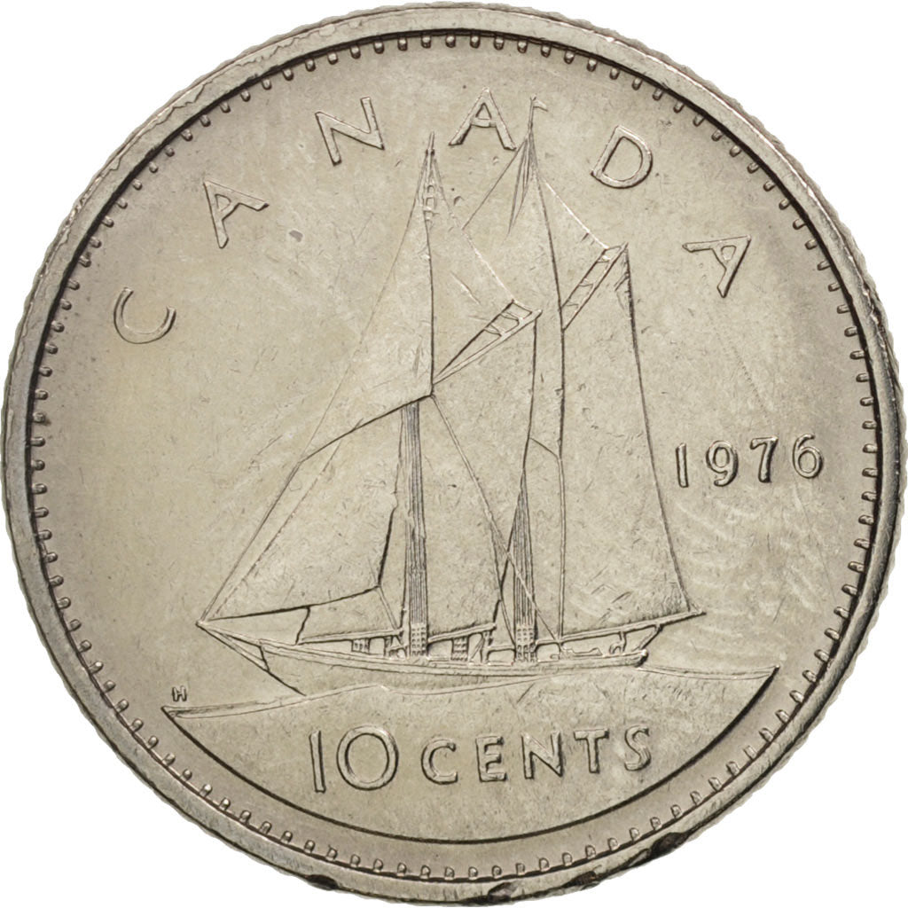 Coin, Canada, Elizabeth II, 10 Cents, 1976, Royal Canadian Mint, Ottawa