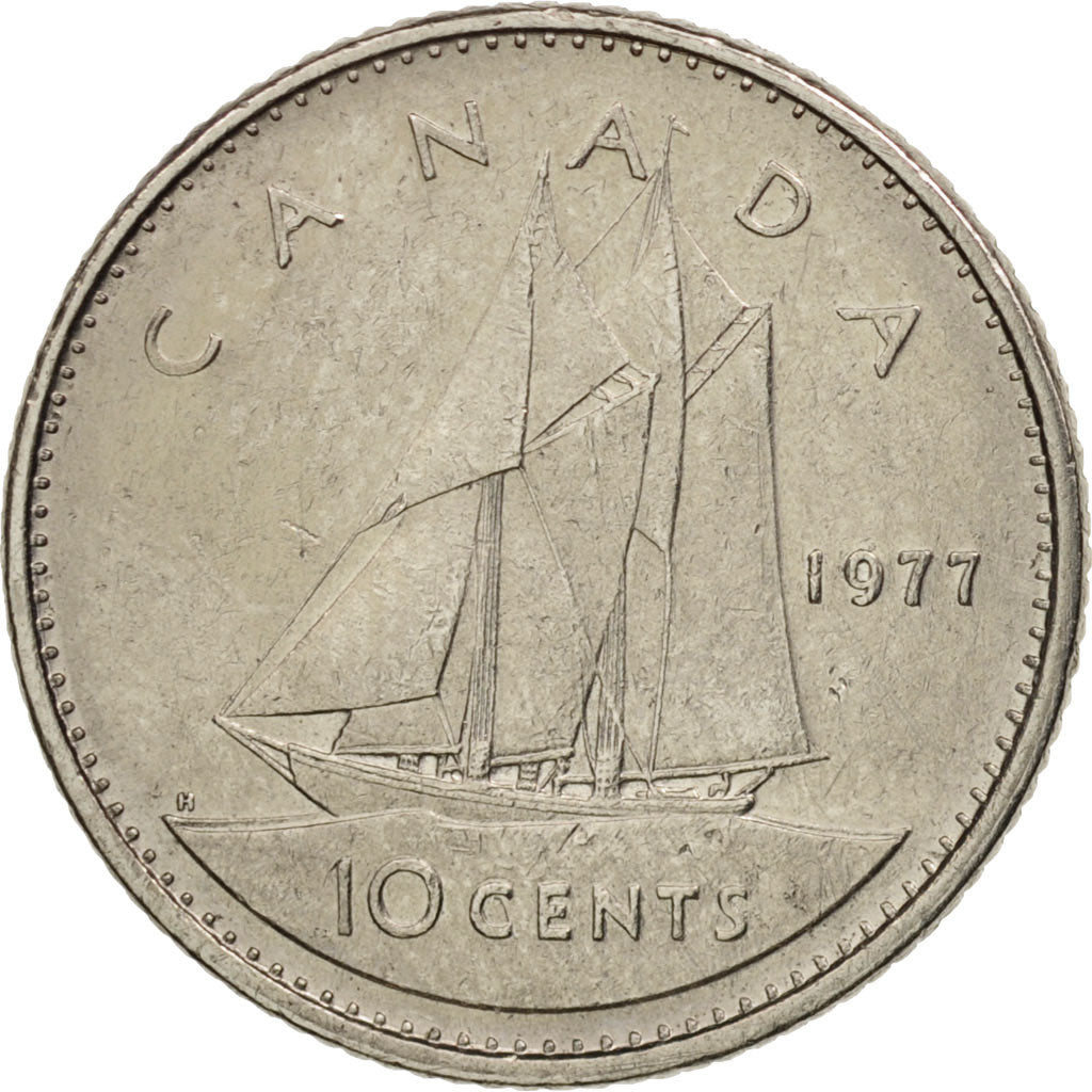 Coin, Canada, Elizabeth II, 10 Cents, 1977, Royal Canadian Mint, Ottawa