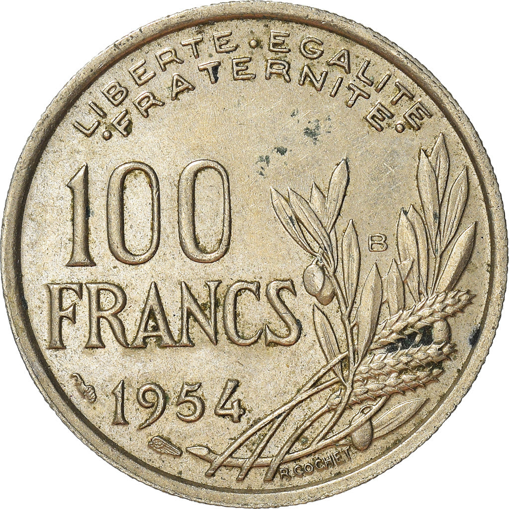 Munten, Frankrijk, 100 Francs, 1954