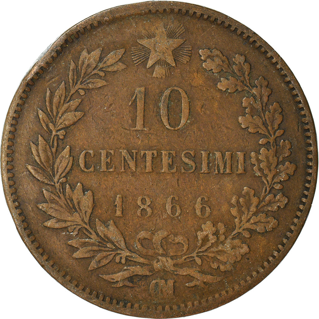 Moneta, Włochy, 10 Centesimi, 1866