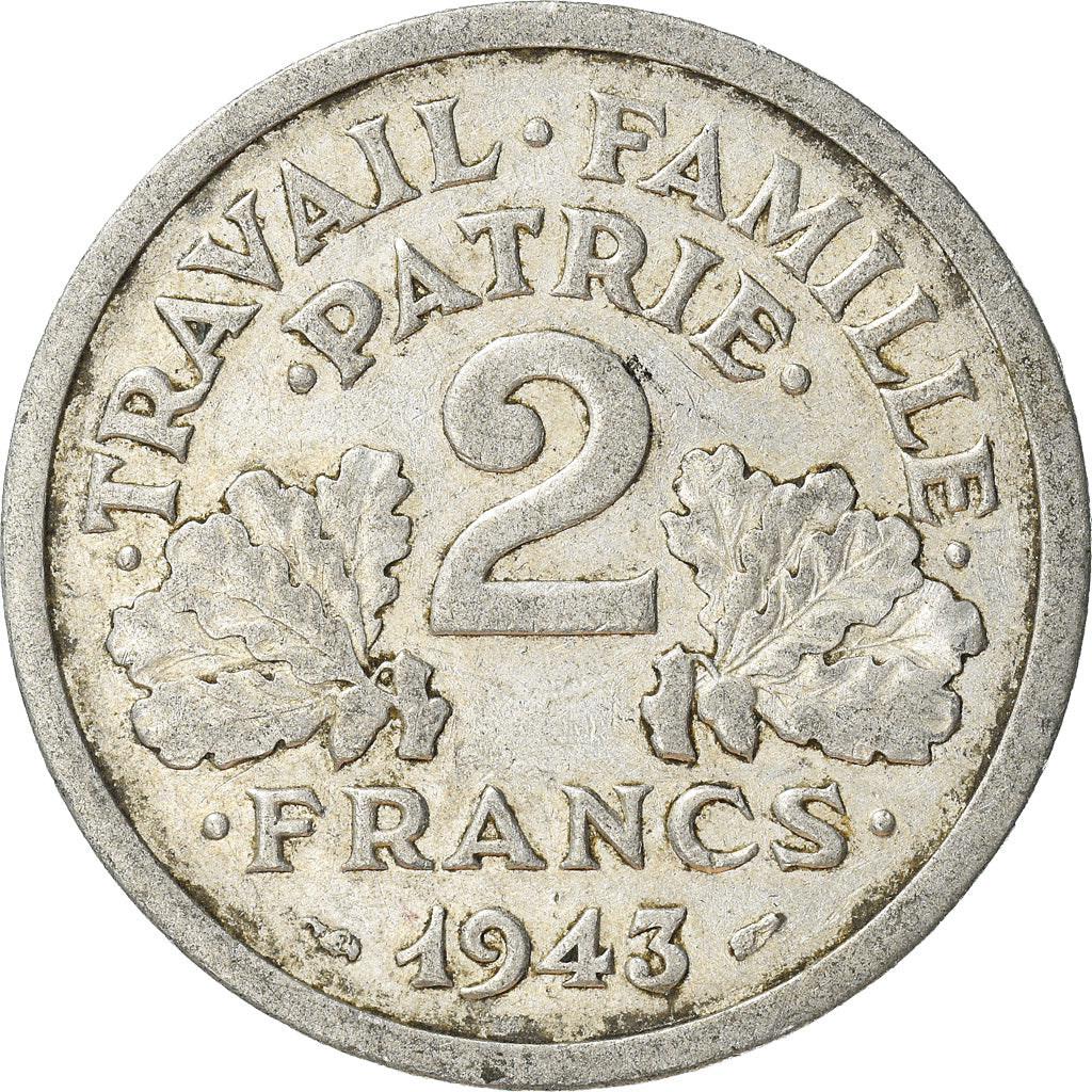 Coin, France, 2 Francs, 1943