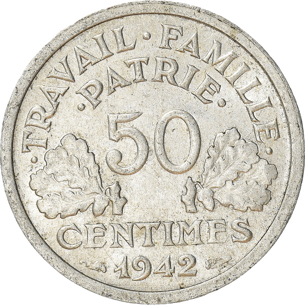 Coin, France, 50 Centimes, 1942