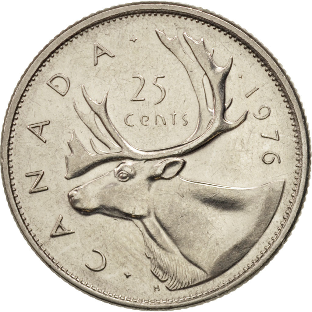 Coin, Canada, Elizabeth II, 25 Cents, 1976, Royal Canadian Mint, Ottawa