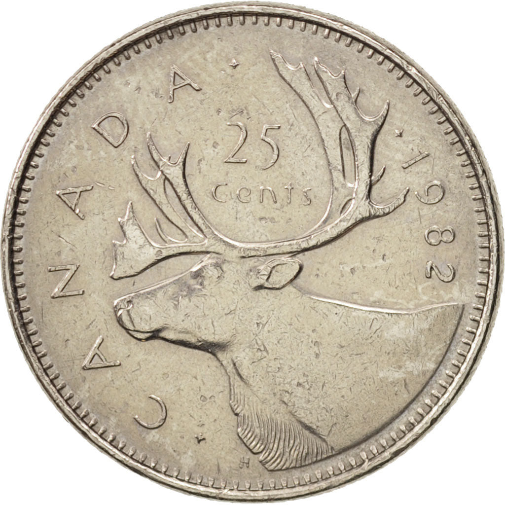 Coin, Canada, Elizabeth II, 25 Cents, 1982, Royal Canadian Mint, Ottawa