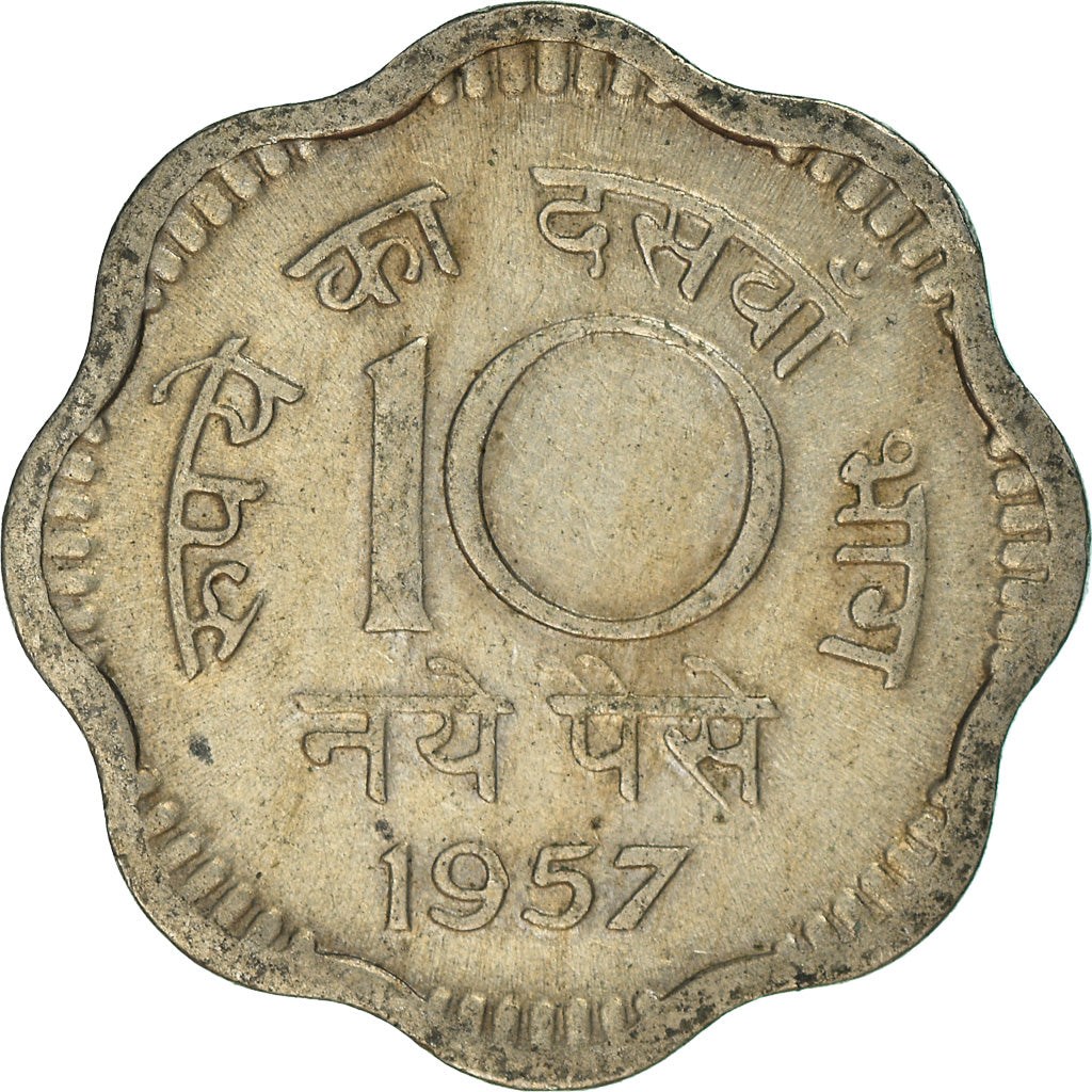 Moneta, INDIE-REPUBLIKA, 10 Naye Paise, 1957