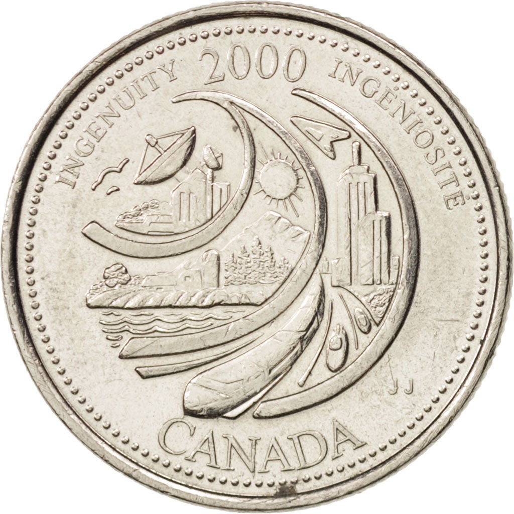 Coin, Canada, Elizabeth II, 25 Cents, 2000, Royal Canadian Mint, Ottawa