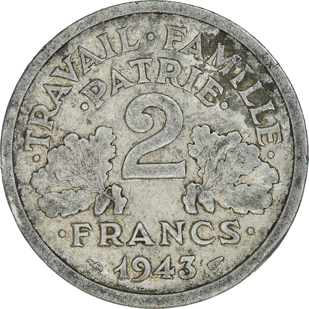 Munten, Frankrijk, 2 Francs, 1943