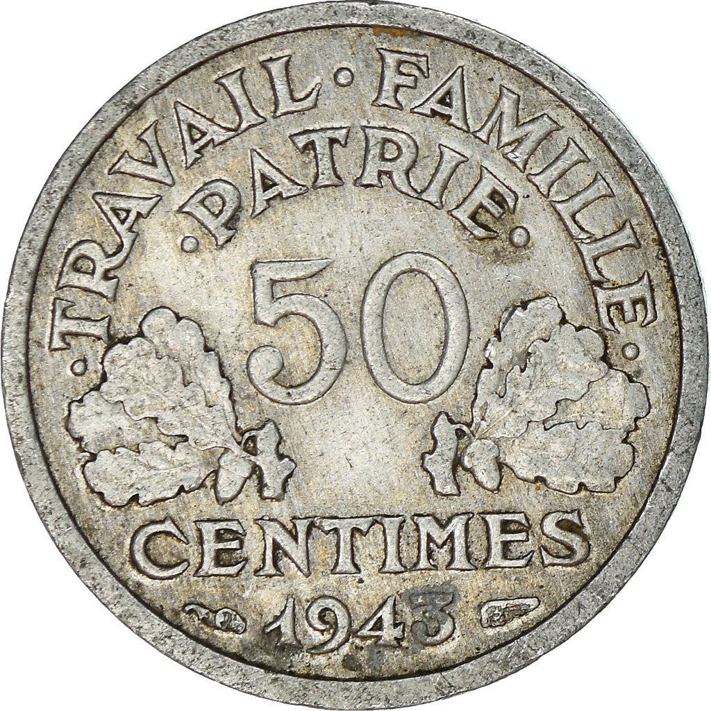 Moneda, Francia, 50 Centimes, 1943