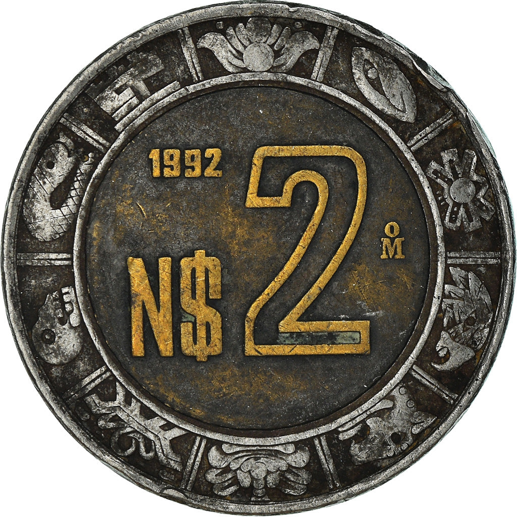 Moneta, Mexico, 2 Nuevo Pesos, 1992