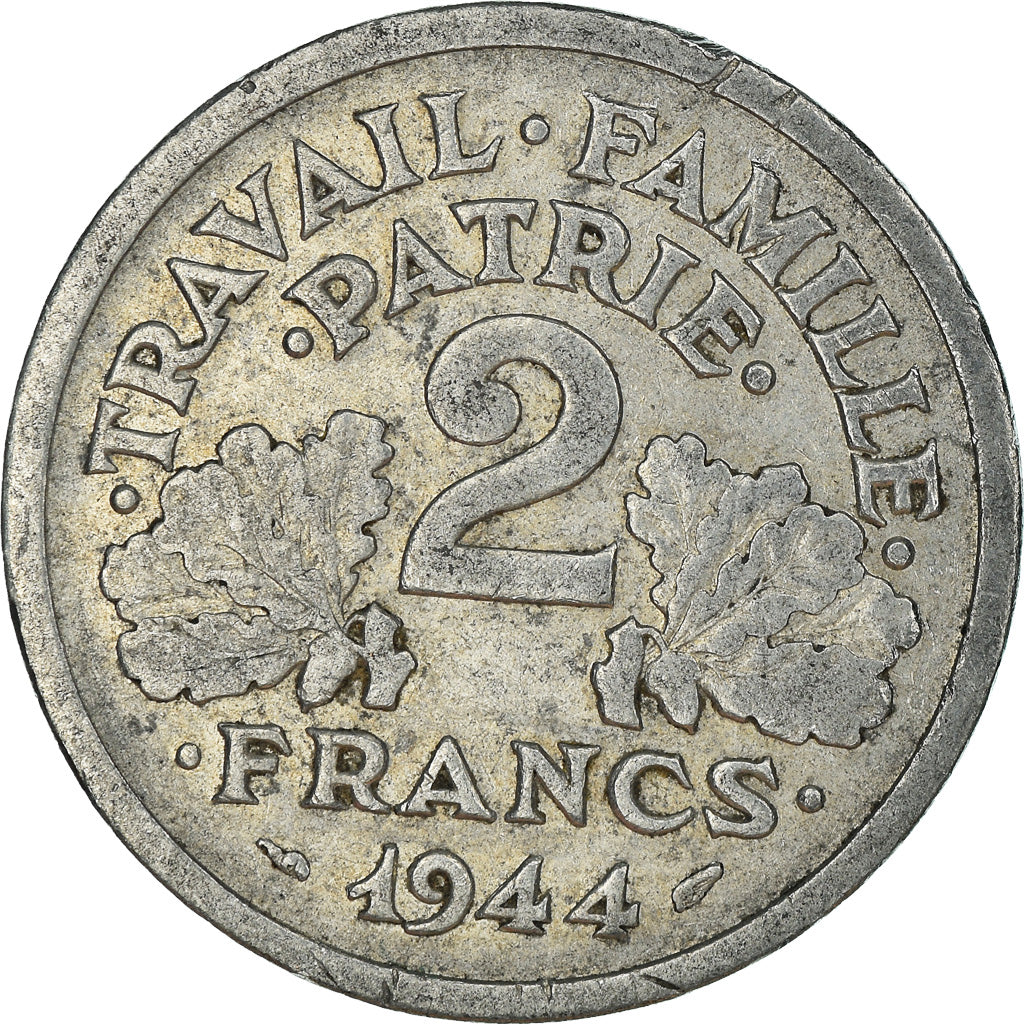 Munten, Frankrijk, 2 Francs, 1944