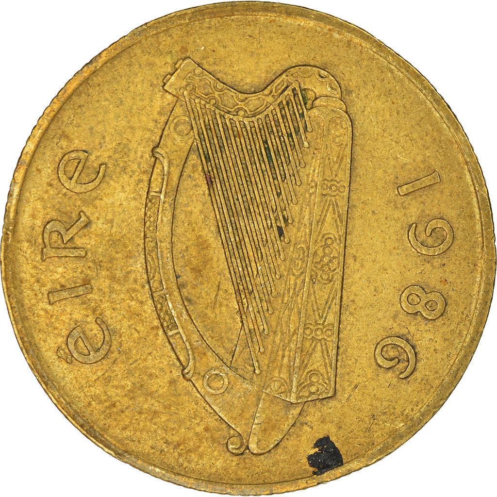 Moeda, REPÚBLICA DA IRLANDA, 20 Pence, 1986