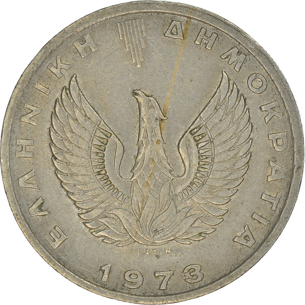 Münze, Griechenland, 10 Drachmai, 1973