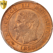 France, Napoleon III, 2 Centimes, 1856, Bordeaux, Bronze, PCGS, MS64RB