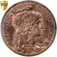 France, 5 Centimes, Daniel-Dupuis, 1900, Paris, Bronze, PCGS, MS64RB