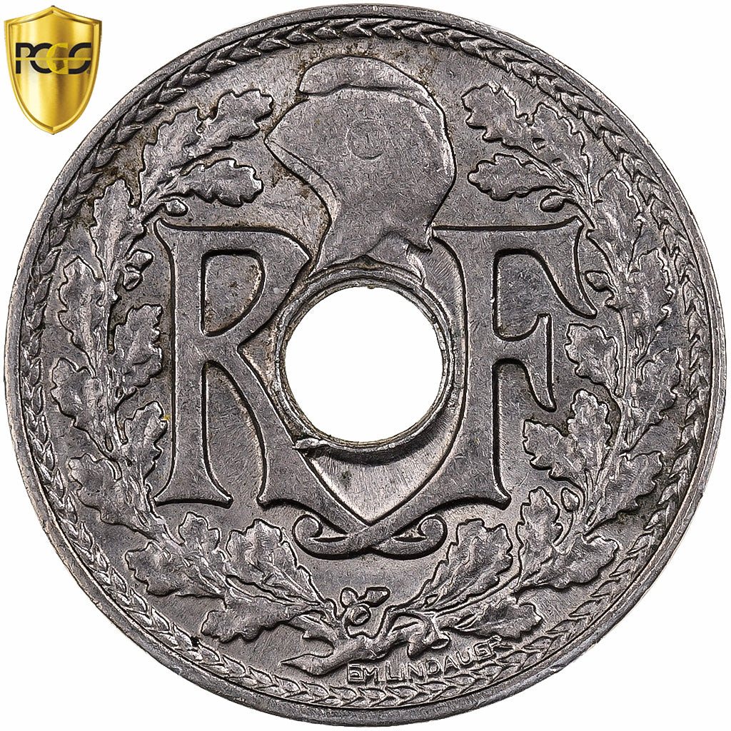 France, 5 Centimes, Lindauer, 1922, Poissy, Copper-nickel, PCGS, MS64