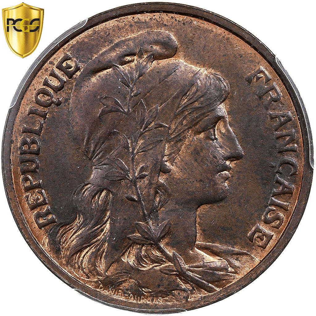 France, 10 Centimes, Daniel-Dupuis, 1898, Paris, Bronze, PCGS, MS63RB