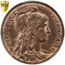 Francja, 10 Centimes, Daniel-Dupuis, 1900, Paris, Brązowy, PCGS, MS64RB