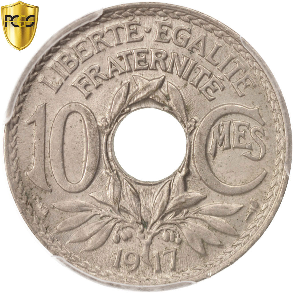 Coin, France, Lindauer, 10 Centimes, 1917, Paris, PCGS, MS64, MS(64)