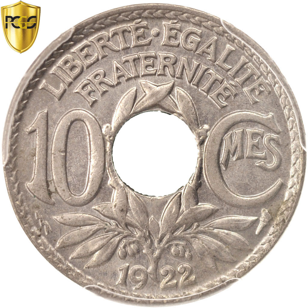Monnaie, France, Lindauer, 10 Centimes, 1922, Poissy, PCGS, MS64, SPL+