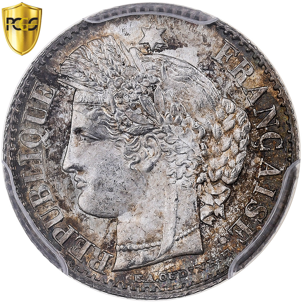 France, 20 Centimes, Cérès, 1850, Paris, Silver, PCGS, MS64, Gadoury:303