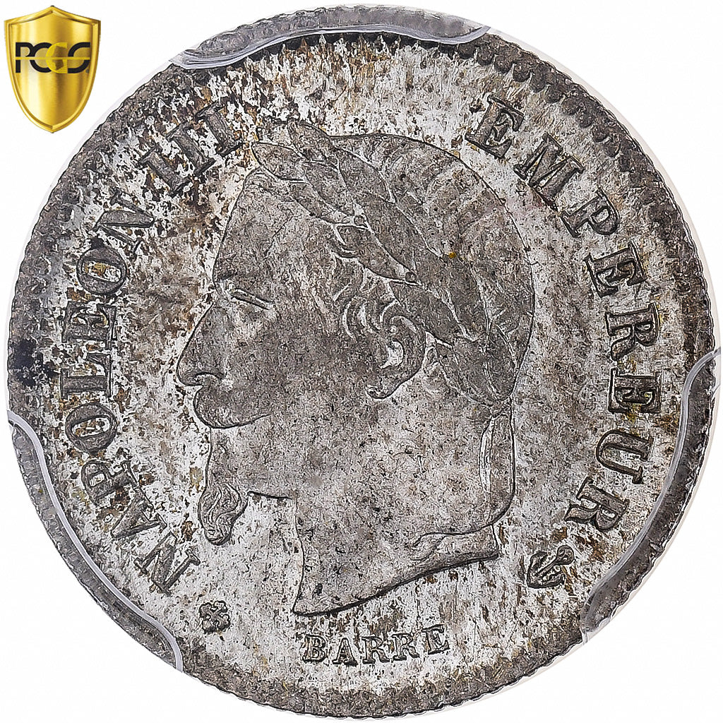 Frankrijk, Napoleon III, 20 Centimes, 1867, Strasbourg, Grand Module, Zilver