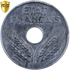French State, 20 Centimes, 1944, Paris, Zinc, PCGS, MS62, Gadoury:321