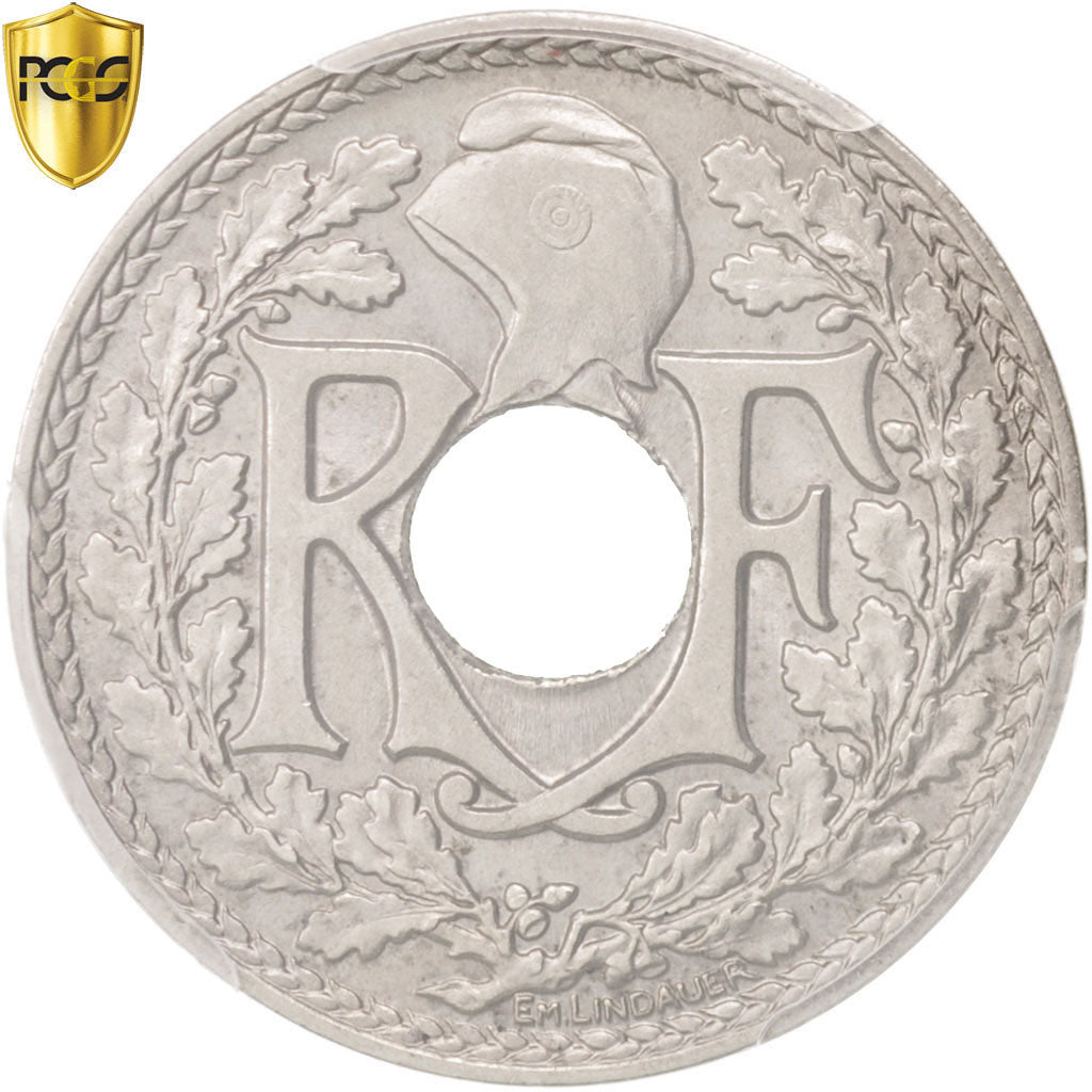 France, 25 Centimes, Lindauer, 1915, Paris, Nickel, PCGS, MS65, Gadoury:379