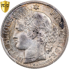 France, 50 Centimes, Cérès, 1886, Paris, Silver, PCGS, AU58, Gadoury:419a