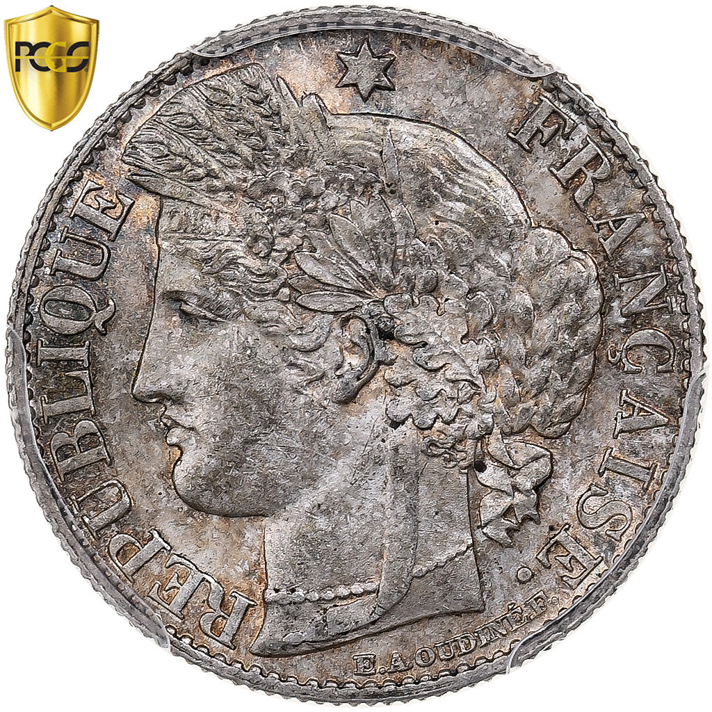 France, 50 Centimes, Cérès, 1895, Paris, Silver, PCGS, MS63, Gadoury:419a