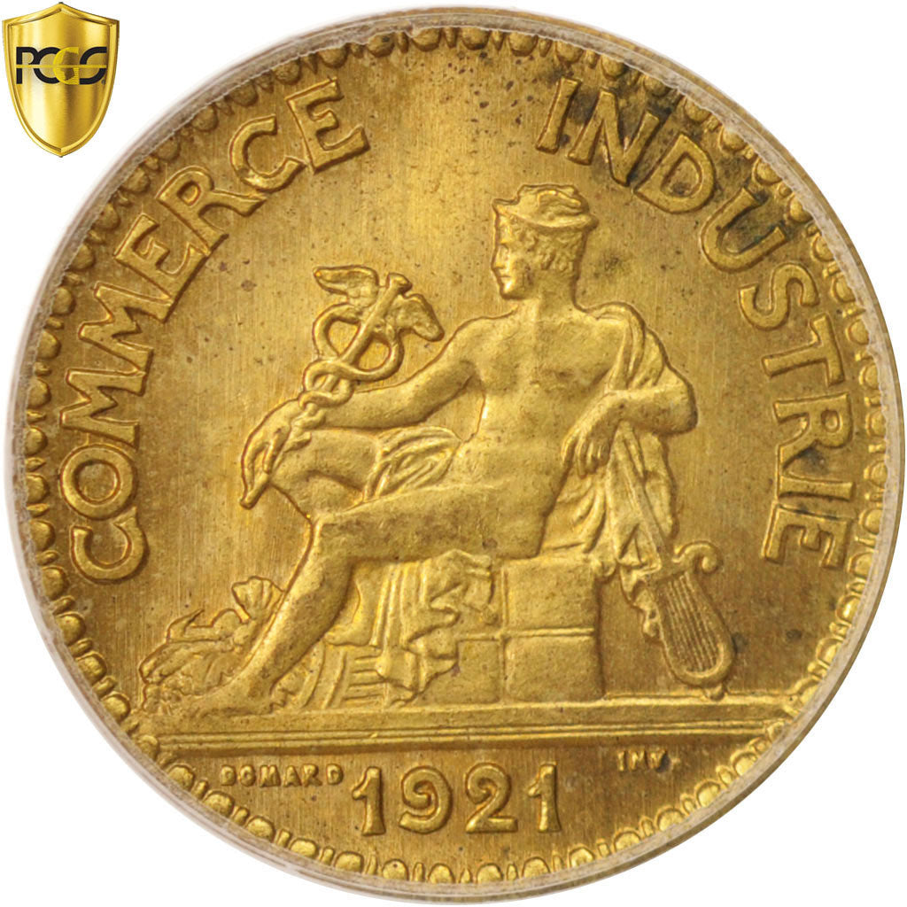 Munten, Frankrijk, Chambre de commerce, 50 Centimes, 1921, Paris, PCGS, MS64