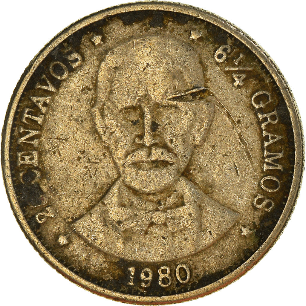 Moeda, República Dominicana, 25 Centavos, 1980