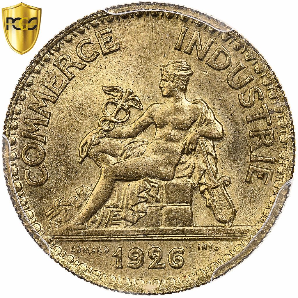 France, 50 Centimes, Chambre de commerce, 1926, Paris, Cupro-Aluminium, PCGS