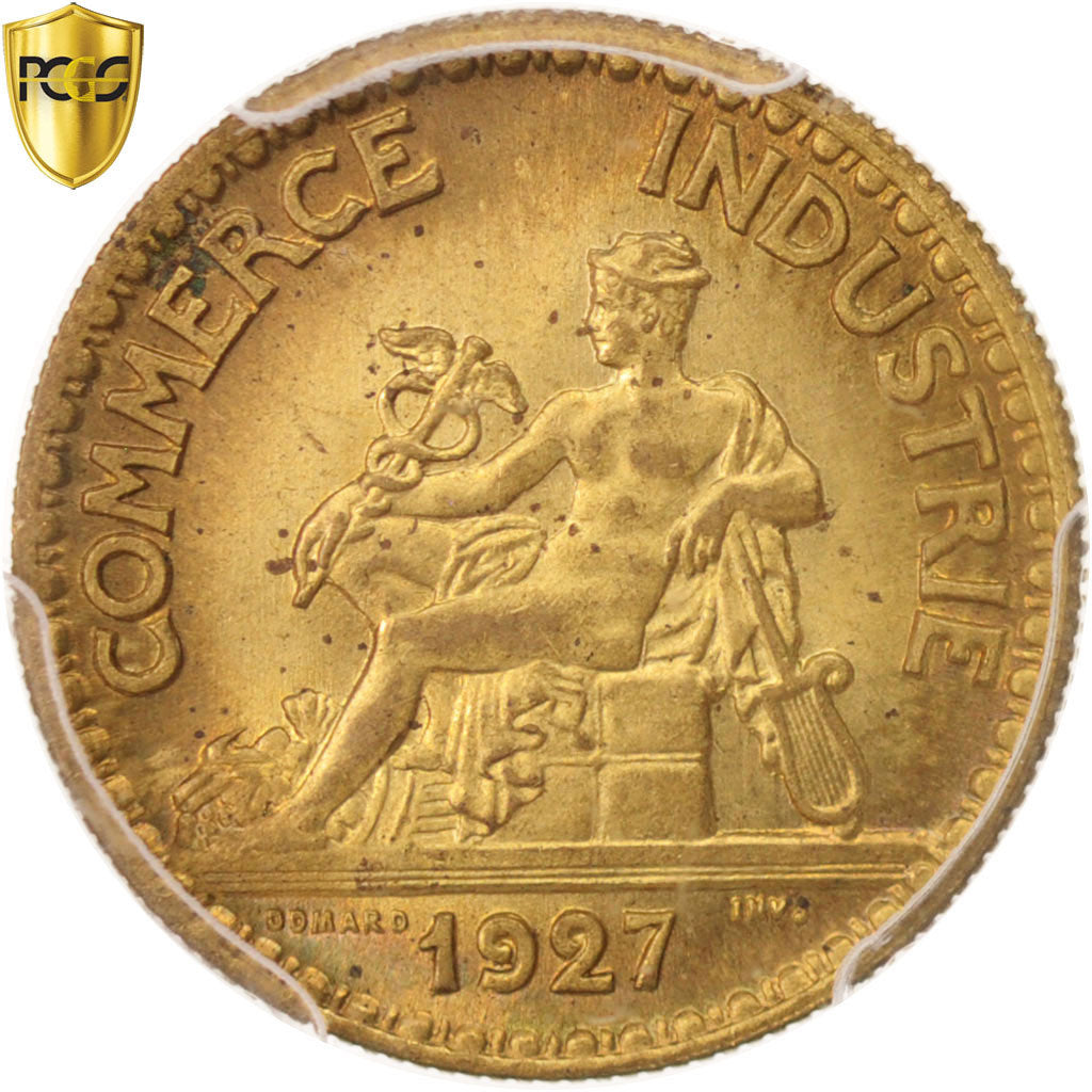 Coin, France, Chambre de commerce, 50 Centimes, 1927, Paris, PCGS, MS64, MS(64)