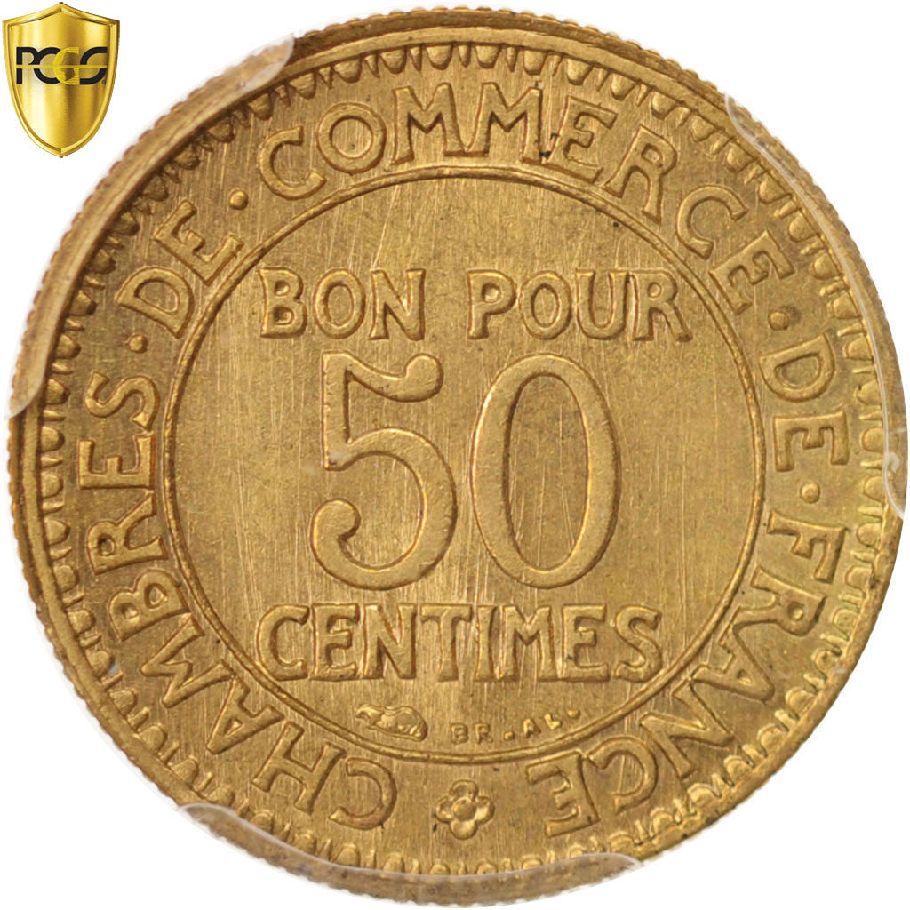 Coin, France, Chambre de commerce, 50 Centimes, 1928, Paris, PCGS, MS64, MS(64)