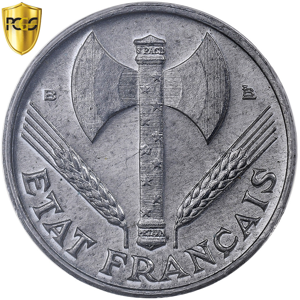 État français, 50 Centimes, Bazor, 1944, Beaumont-Le-Roger, Alu., PCGS, MS64