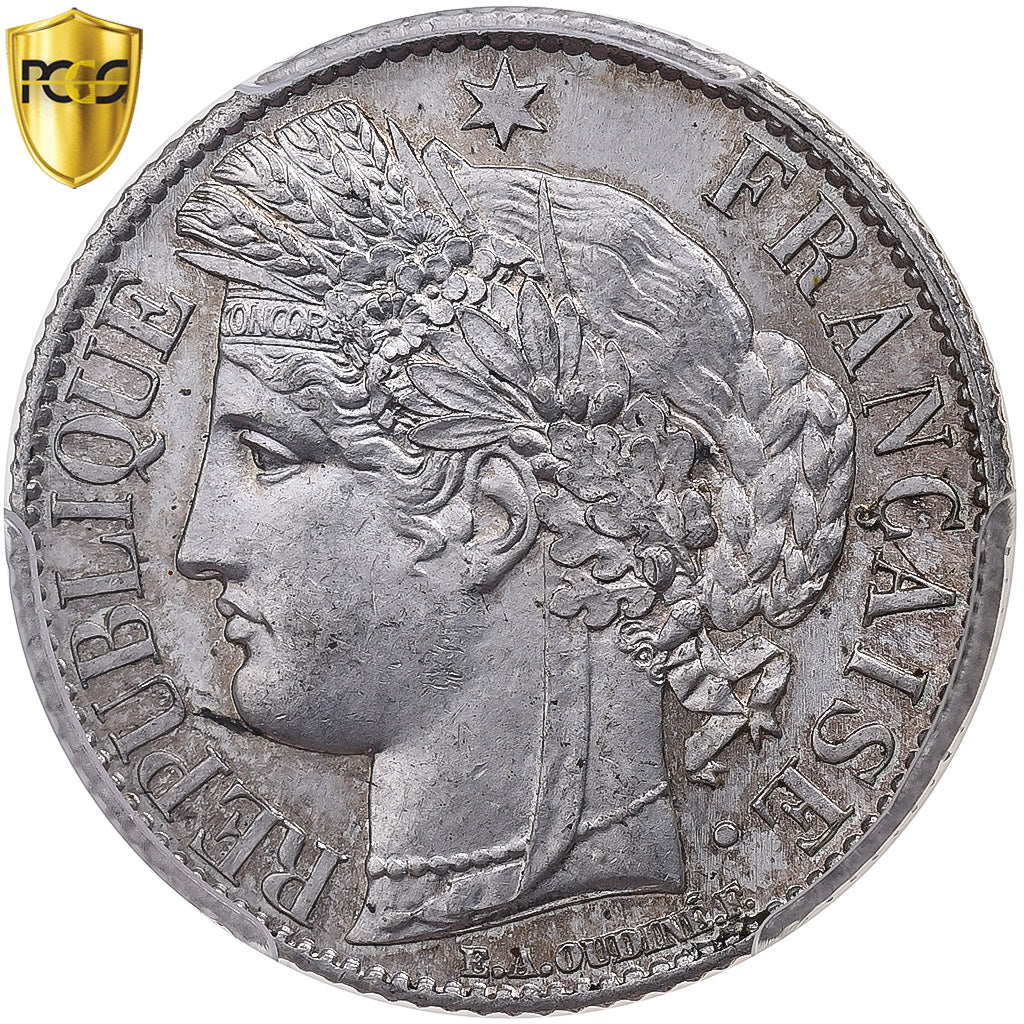 France, Franc, Cérès, 1895, Paris, Silver, PCGS, MS63, Gadoury:465a
