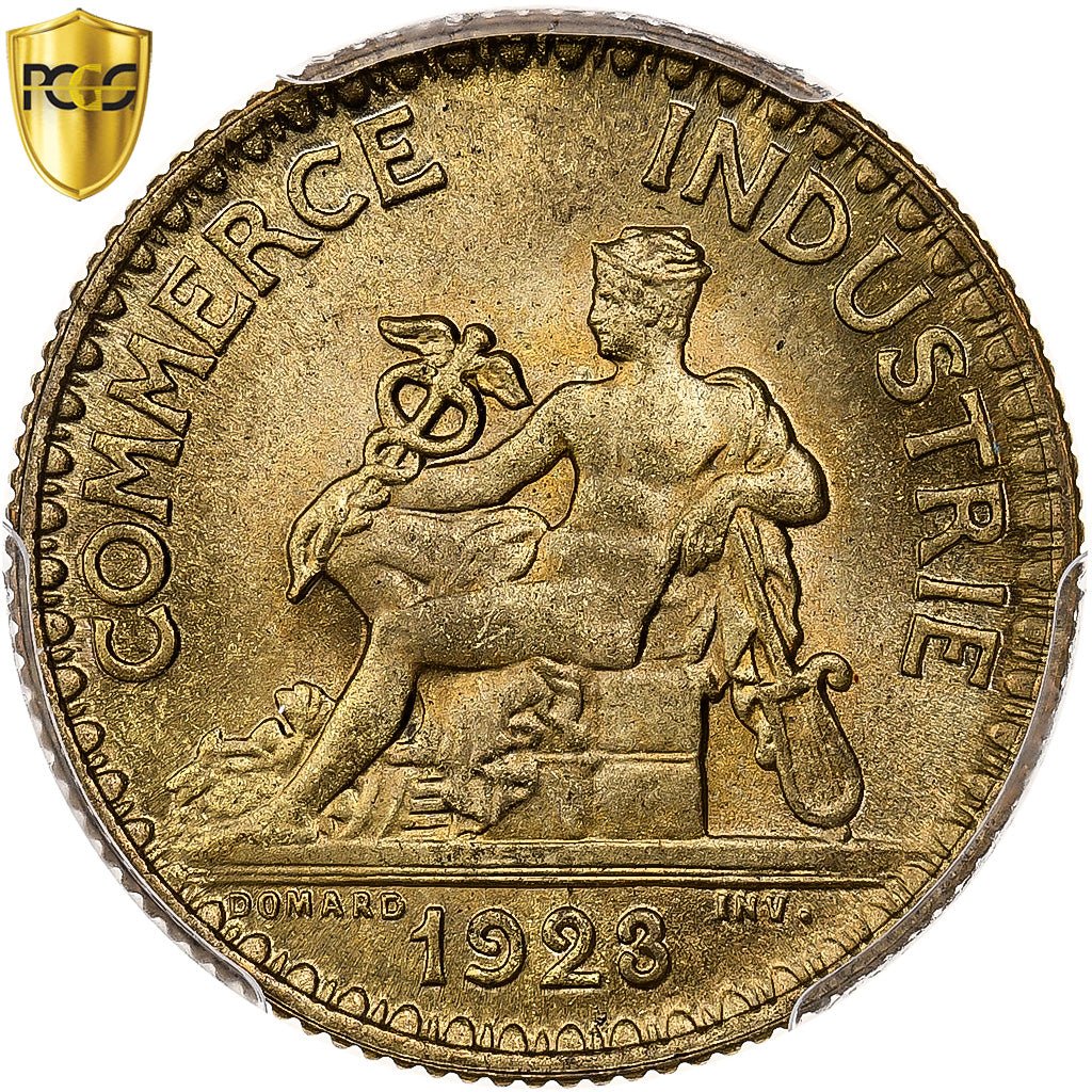 France, 1 Franc, Chambre de commerce, 1923, Paris, Cupro-Aluminium, PCGS, MS65