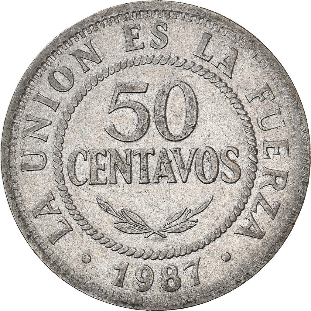 Moneda, Bolivia, 50 Centavos, 1987