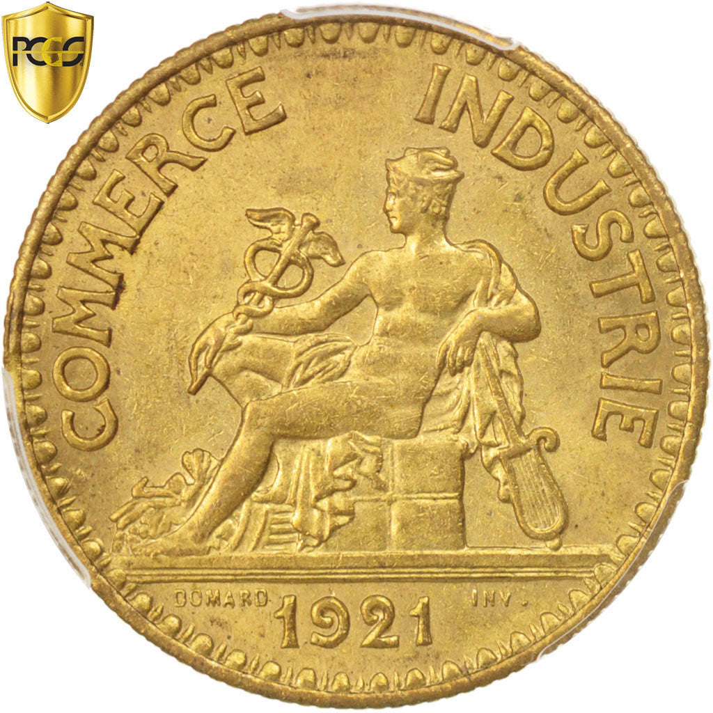 Coin, France, Chambre de commerce, 2 Francs, 1921, Paris, PCGS, MS64, MS(64)