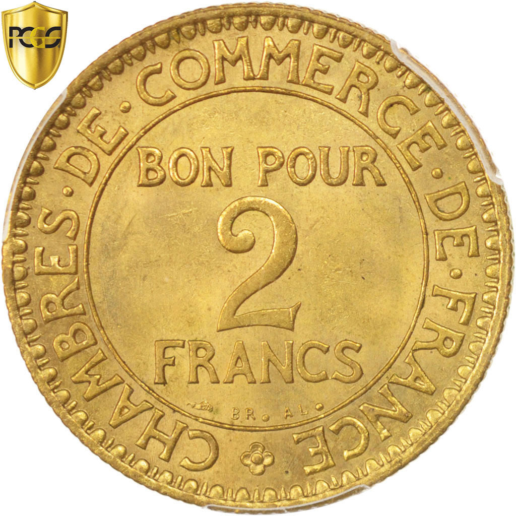 Coin, France, Chambre de commerce, 2 Francs, 1921, Paris, PCGS, MS64, MS(64)