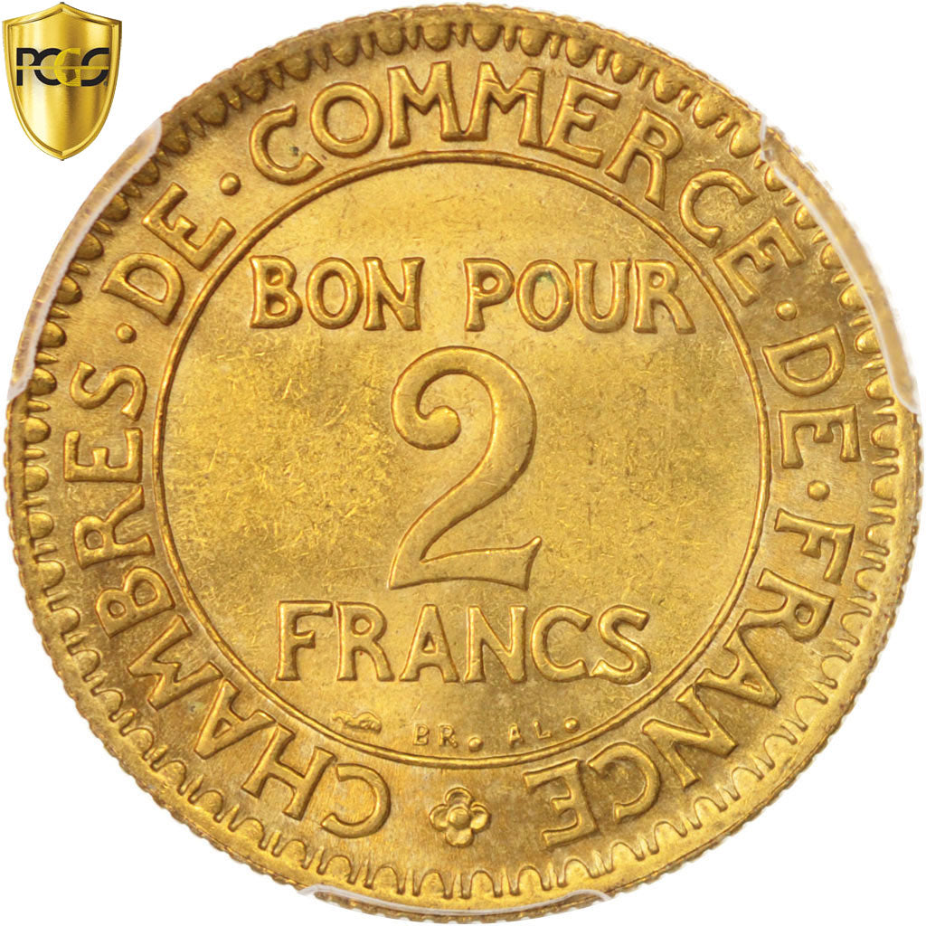 Coin, France, Chambre de commerce, 2 Francs, 1923, Paris, PCGS, MS64, MS(64)