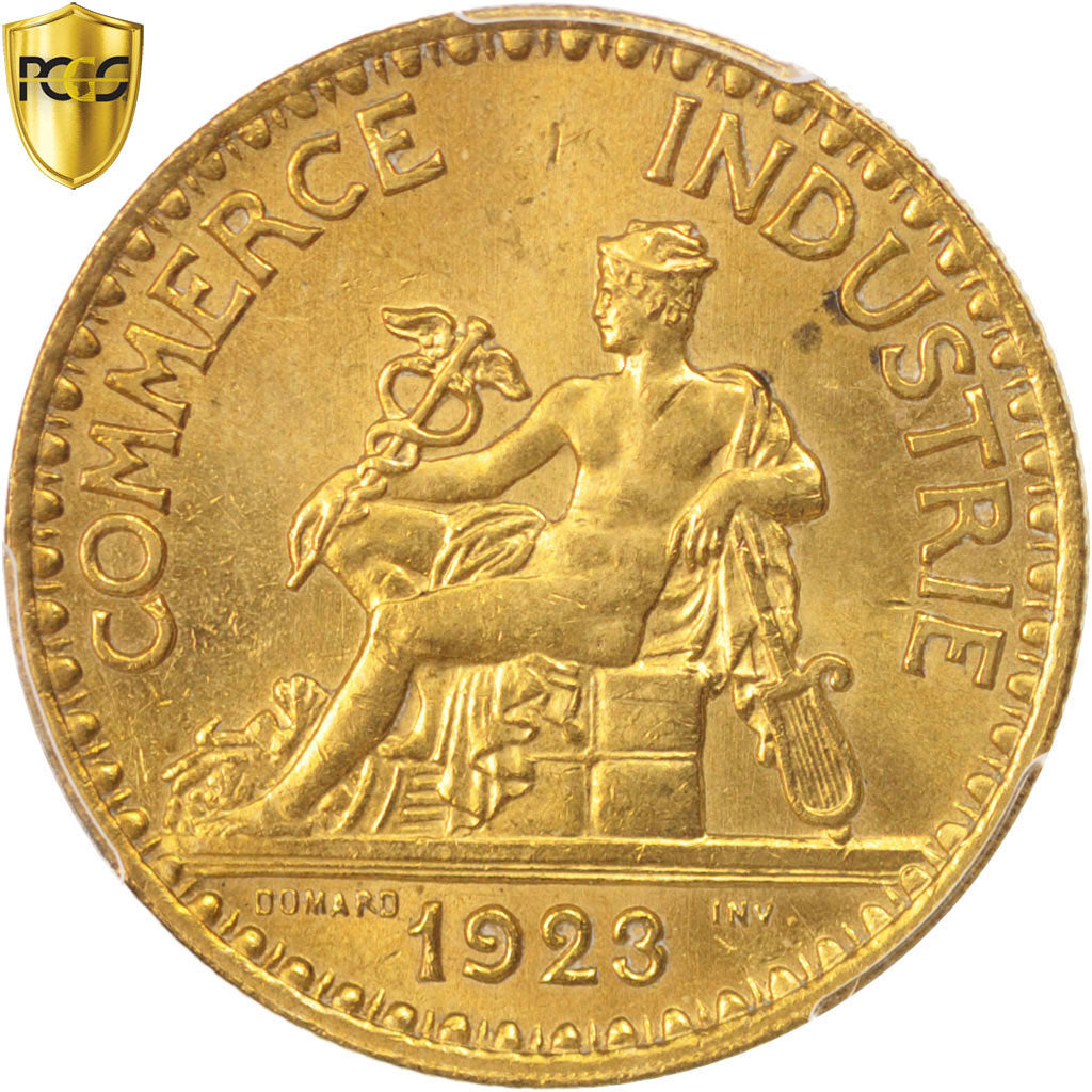 Coin, France, Chambre de commerce, 2 Francs, 1923, Paris, PCGS, MS64, MS(64)