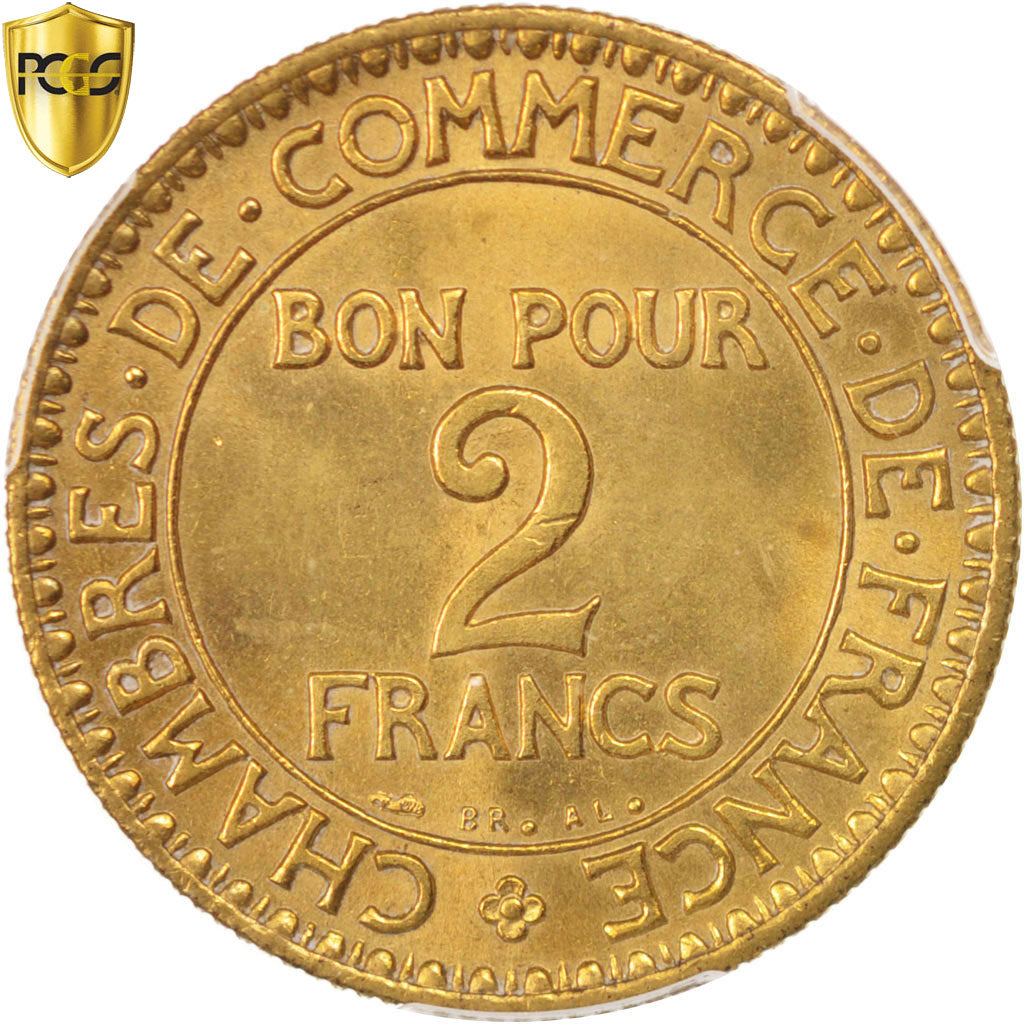 Coin, France, Chambre de commerce, 2 Francs, 1923, Paris, PCGS, MS64, MS(64)