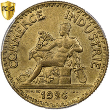 France, 2 Francs, Chambre de commerce, 1926, Paris, Aluminum-Bronze, PCGS, MS63
